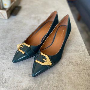 Nine West Shoes, green with gold buckle - NEW